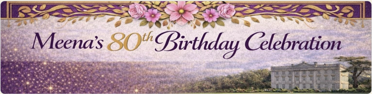 Meena's 80th Birthday Banner